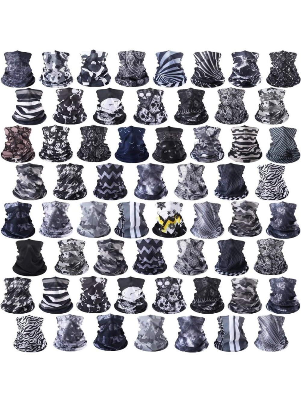 60 Pcs Neck Gaiters for Men & Women - Versatile Balaclava Face Masks, Bulk Set
